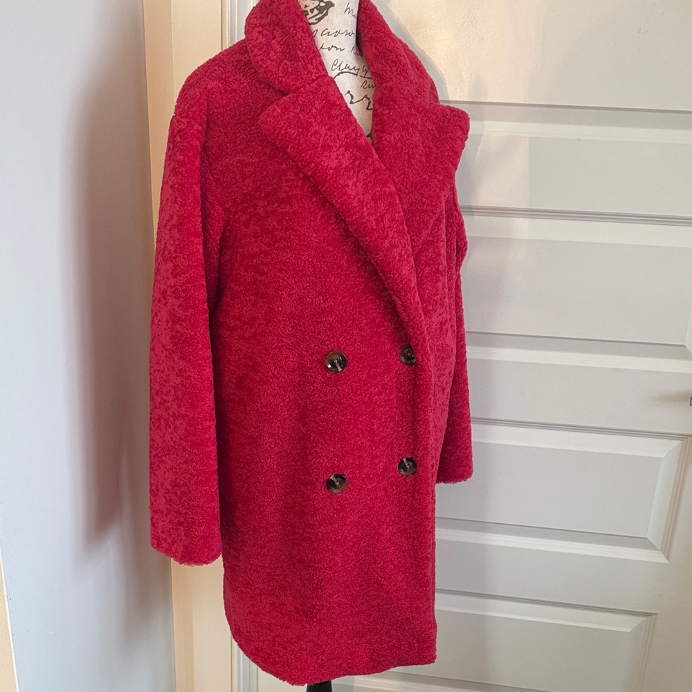 Who What Wear Red Teddy Jacket